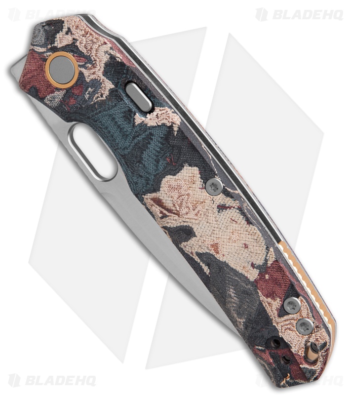 Vosteed Psyop Knife Canvas Rag Burl - Red Current Micarta (3.3" Satin Elmax)