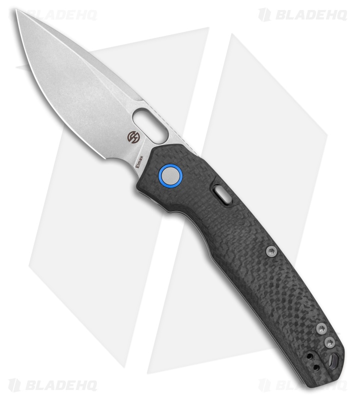 Vosteed Psyop Top Liner Lock Knife Black Carbon Fiber (3.3" Black SW Elmax)