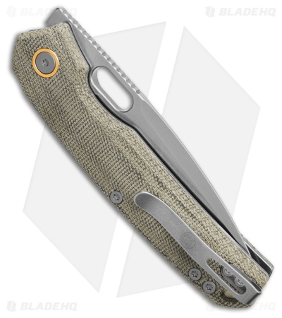 Vosteed Psyop Top Liner Lock Knife Green Norplex Ultrex Micarta (3.5" Stonewash)
