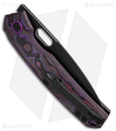 Vosteed Psyop Top Liner Lock Knife Purple Haze Fatcarbon (3.3" Black Elmax)