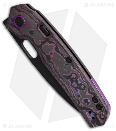 Vosteed Psyop Top Liner Lock Knife Purple Haze Fatcarbon (3.3" Black Elmax)