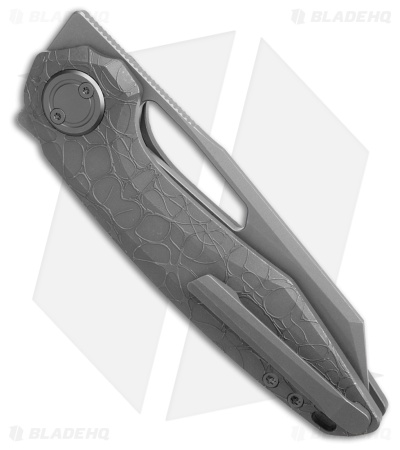 Vosteed Thunderbeast Vanchor Lock Knife Acid Wash Gray Ti (3.5" Acid Wash/SW)