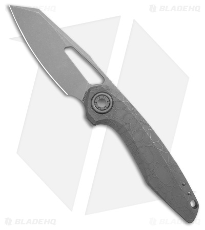 Vosteed Thunderbeast Vanchor Lock Knife Acid Wash Gray Ti (3.5" Acid Wash/SW)
