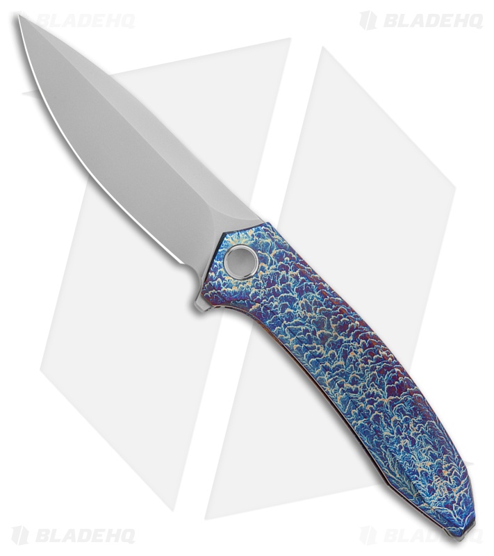 WE Knife Co. Acuminal Frame Lock Knife Flamed Titanium (3.9" Polished/BB)