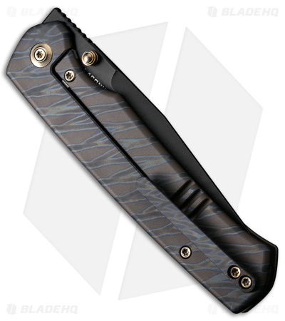 WE Knife Co. Evoke Frame Lock Knife Flamed Titanium (3.48" BW 20CV) WE21046-4