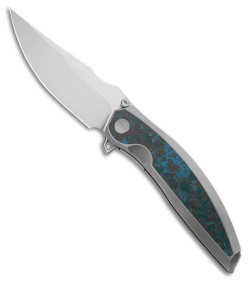 WE Knife Co. Quinseris Frame Lock Knife Polish/BB Ti + Arctic Storm CF (4" Sat)