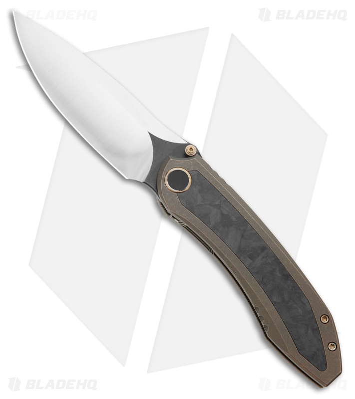 WE Knife Co. Winsome Frame Lock Knife Bronze Ti + Marble CF (3.7" Satin)