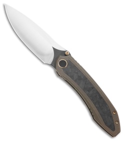 WE Knife Co. Winsome Frame Lock Knife Bronze Ti + Marble CF (3.7" Satin)
