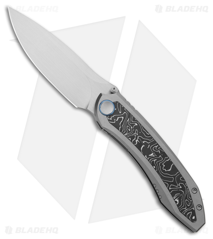 WE Knife Co. Winsome Frame Lock Knife Gray Ti + Aluminum Foil CF (3.7" Satin)