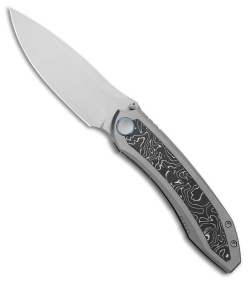 WE Knife Co. Winsome Frame Lock Knife Gray Ti + Aluminum Foil CF (3.7" Satin)