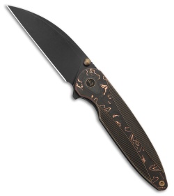 WE Knife Co. Zenthra Frame Lock Knife Black Ti + Copper Foil CF (3.3" Black SW)