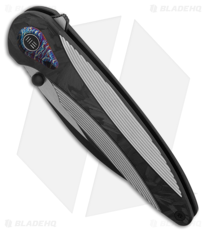 WE Knife Co. Zenthra Frame Lock Knife Two-Tone Ti + Shredded CF (3.3" Black SW)