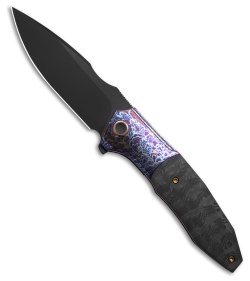 We Knife Co. WE Knife Co. Archeozoic Interframe Lock Knife Flamed Ti + Rose CF (4" Black SW) - $369.00 at Blade HQ