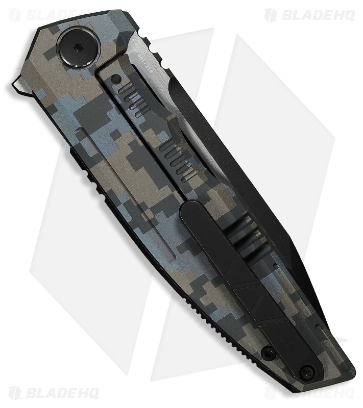 WE Knife Co. Breach Frame Lock Knife Pixel Pattern Ti (3.9" Black SW/Satin)