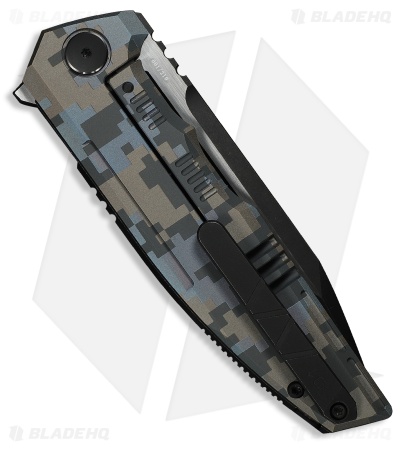 WE Knife Co. Breach Frame Lock Knife Pixel Pattern Ti (3.9" Black SW/Satin)