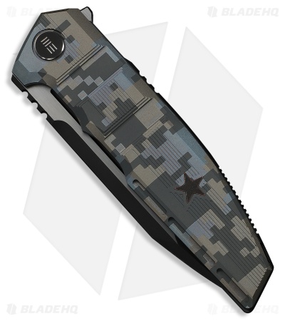 WE Knife Co. Breach Frame Lock Knife Pixel Pattern Ti (3.9" Black SW/Satin)