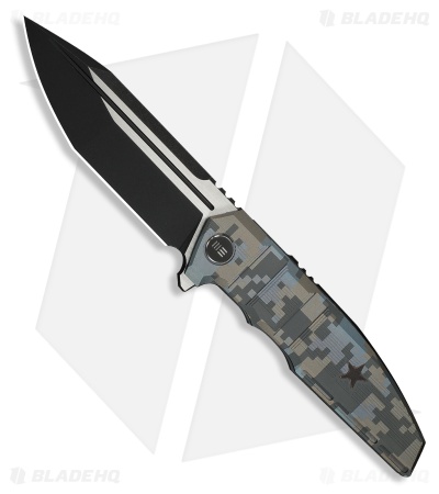 WE Knife Co. Breach Frame Lock Knife Pixel Pattern Ti (3.9" Black SW/Satin)