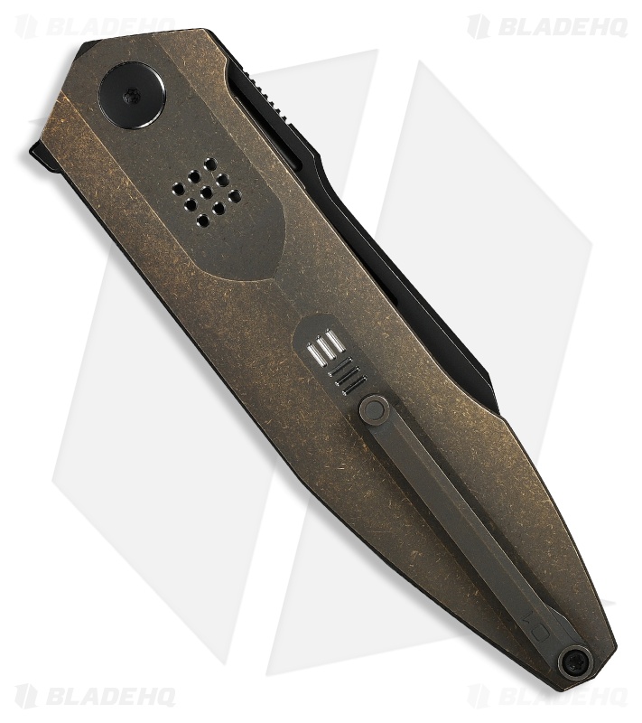 WE Knife Co. Flight Line Liner Lock Knife Bronze Titanium (3.8" Black Stonewash)