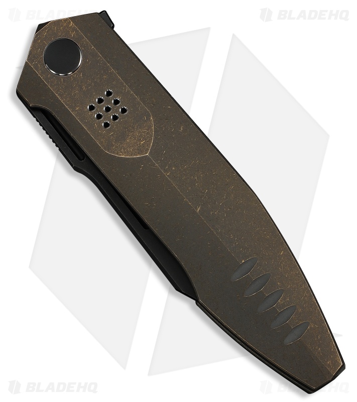 WE Knife Co. Flight Line Liner Lock Knife Bronze Titanium (3.8" Black Stonewash)