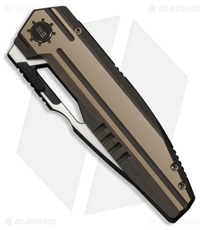 WE Knife Co. Reveille Frame Lock Knife Bronze Titanium (3.8" Black SW/Satin)