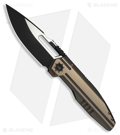 WE Knife Co. Reveille Frame Lock Knife Bronze Titanium (3.8" Black SW/Satin)