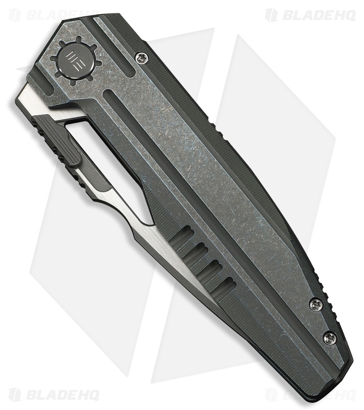 WE Knife Co. Reveille Frame Lock Knife Olive Gray Titanium (3.8" Gray SW/Satin)