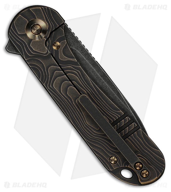 WE Knife Co. Elementum Frame Lock Knife Black/Bronze Ti (3" Black SW MagnaCut)