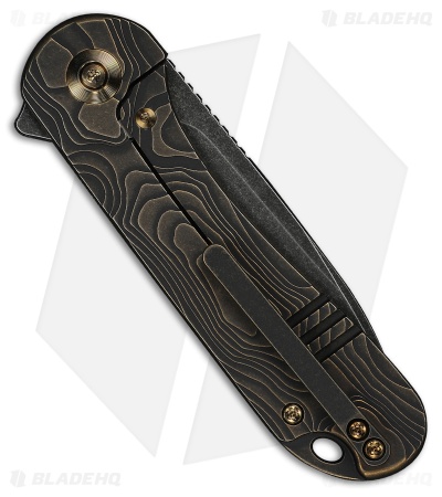WE Knife Co. Elementum Frame Lock Knife Black/Bronze Ti (3" Black SW MagnaCut)