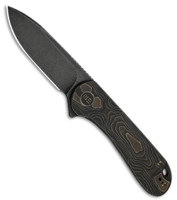WE Knife Co. Elementum Frame Lock Knife Black/Bronze Ti (3" Black SW MagnaCut)