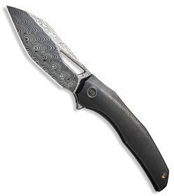 WE Knife Co. Ignio Frame Lock Knife Black SW Titanium (3.5" Damasteel)