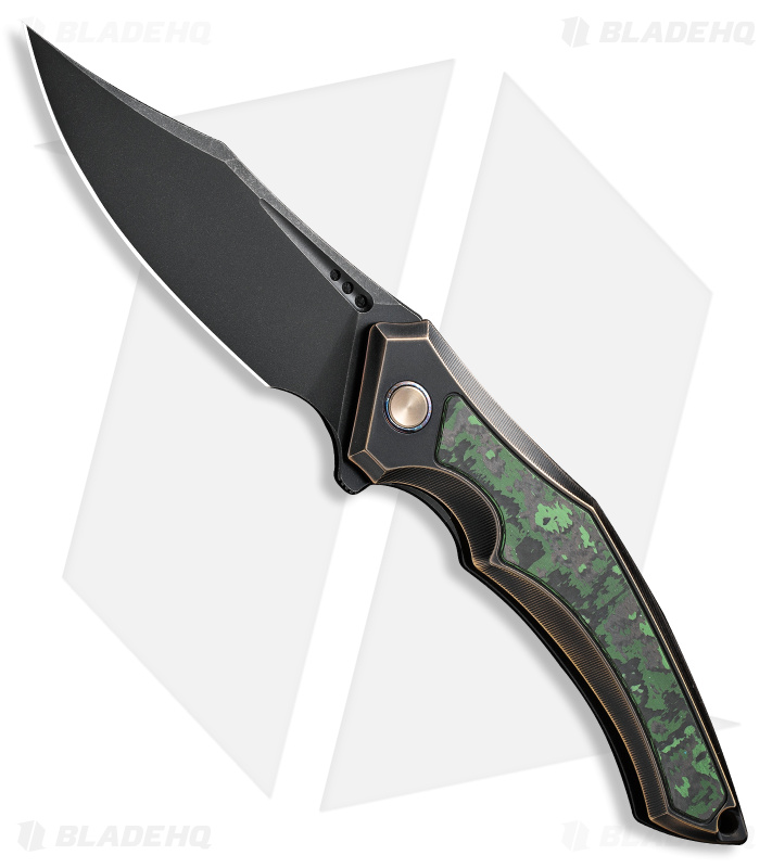 WE Knife Co. Orpheus Knife Dark Bronze/Ti Jungle Wear CF Inlay (3.5" Black SW)