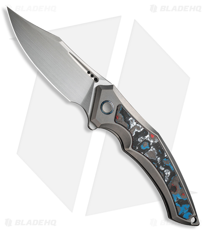 WE Knife Co. Orpheus Flipper Knife Gray Titanium/Nebula CF (3.5" Hand Satin)