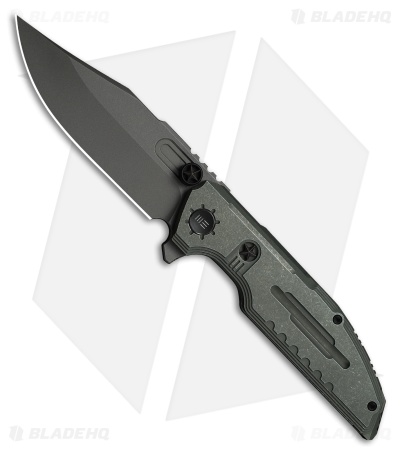 WE Knife Co. Muster Frame Lock Knife Olive Gray Titanium (3.8" Gray SW)