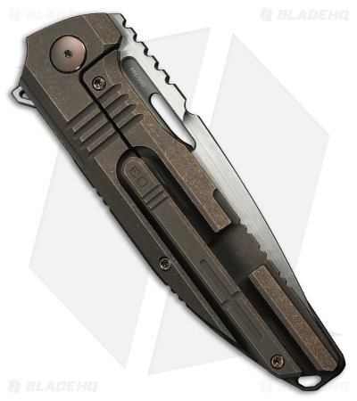 WE Knife Co. Tracks Frame Lock Knife Bronze Titanium (3.9" Satin)