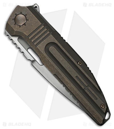 WE Knife Co. Tracks Frame Lock Knife Bronze Titanium (3.9" Satin)