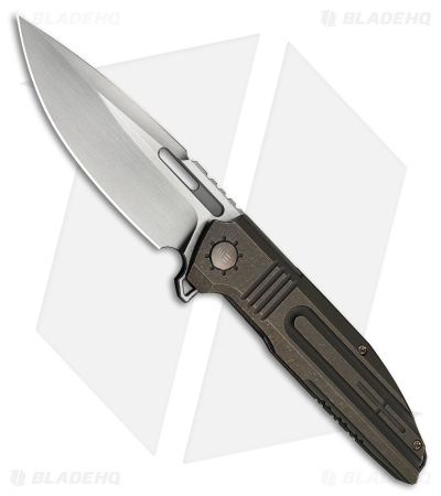 WE Knife Co. Tracks Frame Lock Knife Bronze Titanium (3.9" Satin)