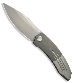 WE Knife Co. Sine Wave Liner Lock Knife Gray/Satin Titanium (3.9" SW)