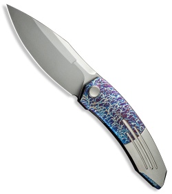 WE Knife Co. Sine Wave Liner Lock Knife Flamed/Satin Ti (3.9" Polish/BB)