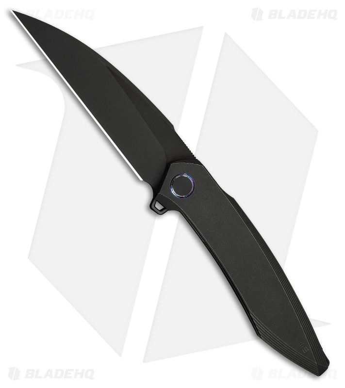 WE Knife Co. Fluxor Liner Lock Knife Black Titanium (4" Black SW/Black Brushed)