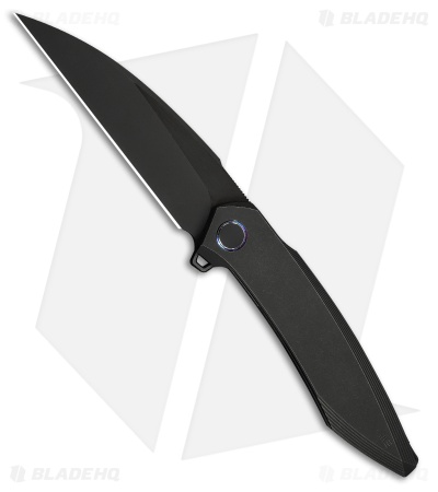 WE Knife Co. Fluxor Liner Lock Knife Black Titanium (4" Black SW/Black Brushed)