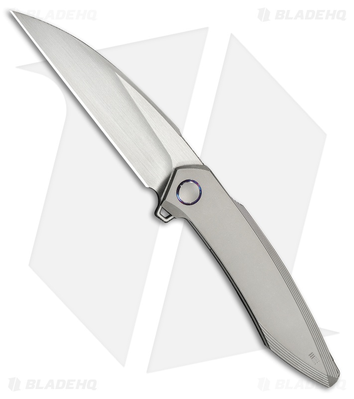 WE Knife Co. Fluxor Liner Lock Knife Gray Titanium (4" Hand Satin)
