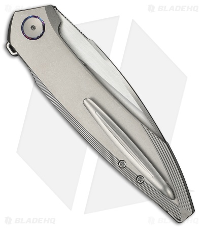 WE Knife Co. Fluxor Liner Lock Knife Gray Titanium (4" Hand Satin)
