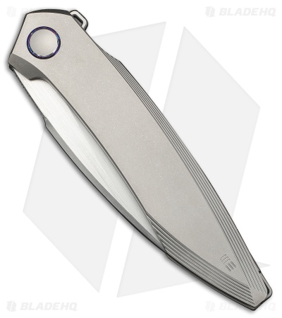WE Knife Co. Fluxor Liner Lock Knife Gray Titanium (4" Hand Satin)