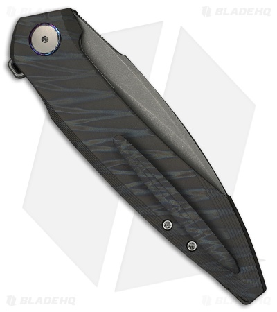 WE Knife Co. Fluxor Liner Lock Knife Tiger Striped Flamed Titanium (4" Gray SW)