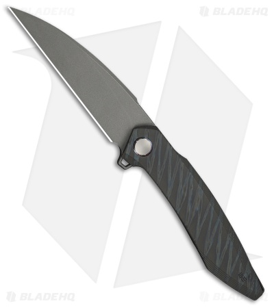 WE Knife Co. Fluxor Liner Lock Knife Tiger Striped Flamed Titanium (4" Gray SW)