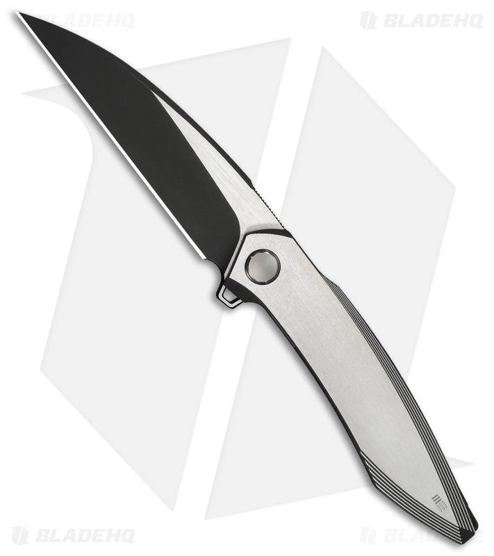 WE Knife Co. Fluxor Liner Lock Knife Two-Tone Black/Satin Titanium (4" Two-Tone)