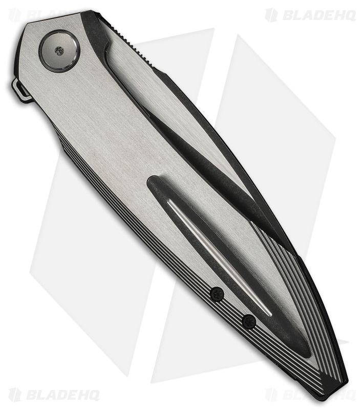 WE Knife Co. Fluxor Liner Lock Knife Two-Tone Black/Satin Titanium (4" Two-Tone)