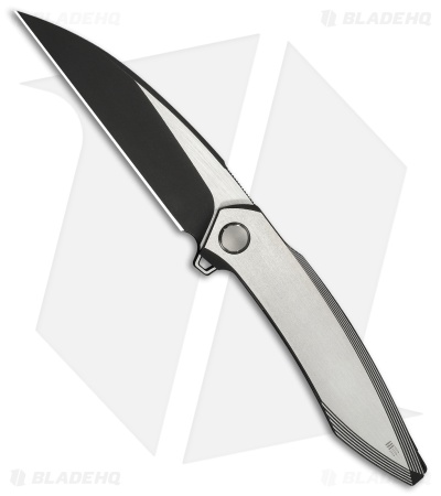 WE Knife Co. Fluxor Liner Lock Knife Two-Tone Black/Satin Titanium (4" Two-Tone)