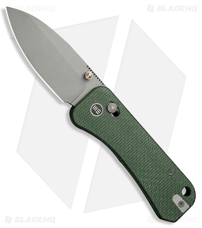 WE Knife Co. Banter 2 Crossbar Lock Knife Green Canvas Micarta (2.9" Gray SW)