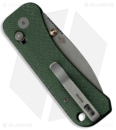 WE Knife Co. Banter 2 Crossbar Lock Knife Green Canvas Micarta (2.9" Gray SW)